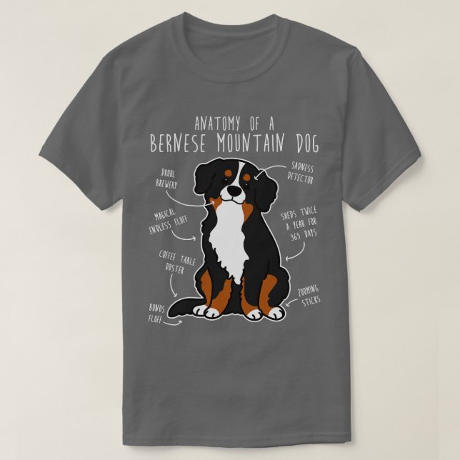 Bernese Mountain Dog Anatomy 1 T-Shirt (Design Front)
