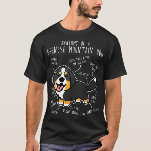 Bernese Mountain Dog Anatomy T_Shirt