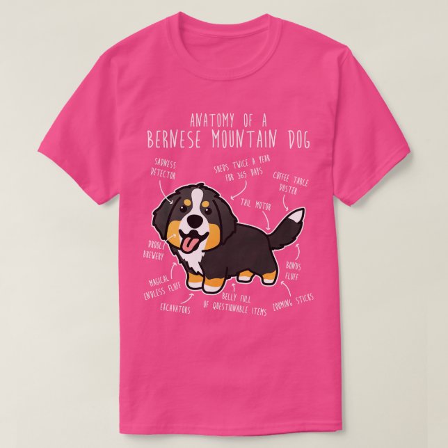 Bernese Mountain Dog Anatomy T-Shirt (Design Front)