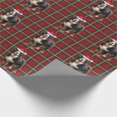 Bernese Mountain Dog and Holiday Plaid Christmas Wrapping Paper