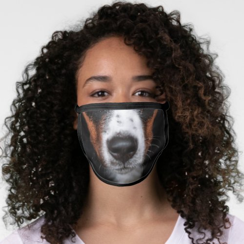 Bernese Mountain Dog Animal Face Cotton Poly Blend Face Mask
