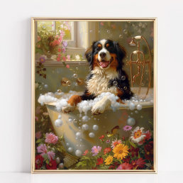 Bernese Mountain Dog Art, Bathroom Artwork Poster