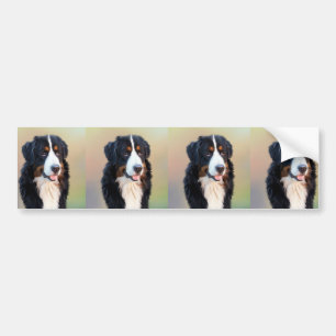 bernese mountain dog art bumper sticker