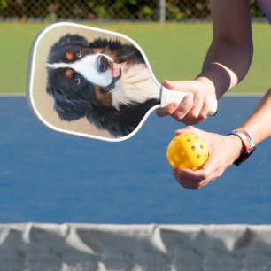 bernese mountain dog art carbon fiber pickleball paddle