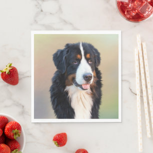 bernese mountain dog art napkins