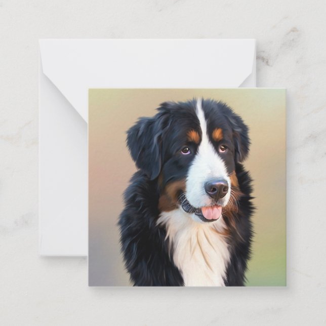 bernese mountain dog art note card (Front)