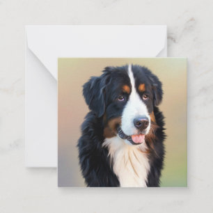 bernese mountain dog art note card