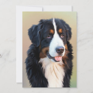 bernese mountain dog art thank you card