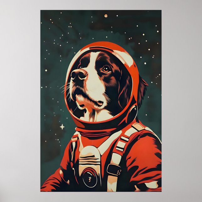 Bernese Mountain Dog Astronaut Poster, Bernese Poster (Front)