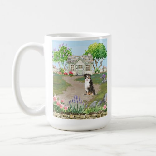 Bernese Mountain Dog At the Cottage ceramic mug