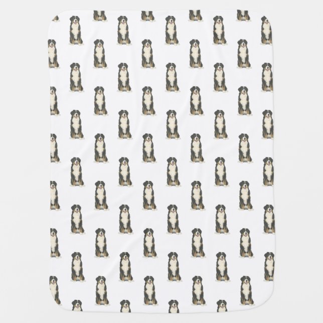 Bernese Mountain Dog Baby Blanket (Front)