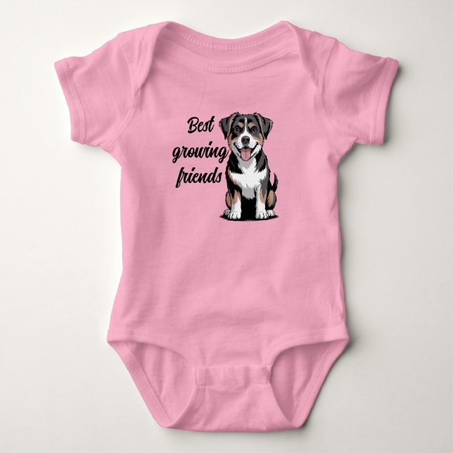 bernese mountain dog  baby bodysuit (Front)