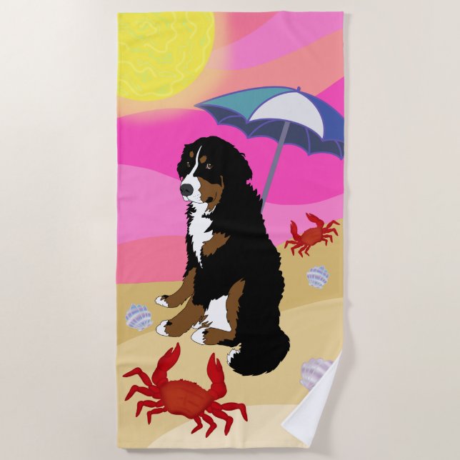 Bernese Mountain Dog  Beach Towel (Front)