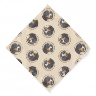 Bernese Mountain Dog Berner Painting Cute Pet Art Bandana