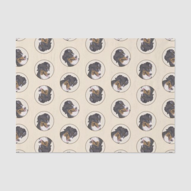 Bernese Mountain Dog Berner Painting Cute Pet Art Tissue Paper (Front)