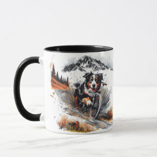 Bernese Mountain Dog Biking In The Mountains Mug
