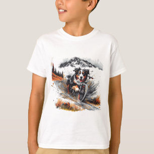 Bernese Mountain Dog Biking In The Mountains T-Shirt