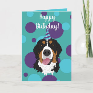 Bernese Mountain Dog Birthday Card
