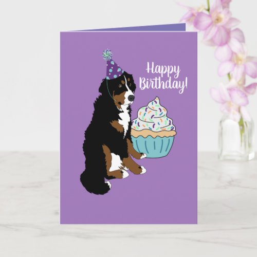 Bernese Mountain Dog Birthday Folded Greeting Card