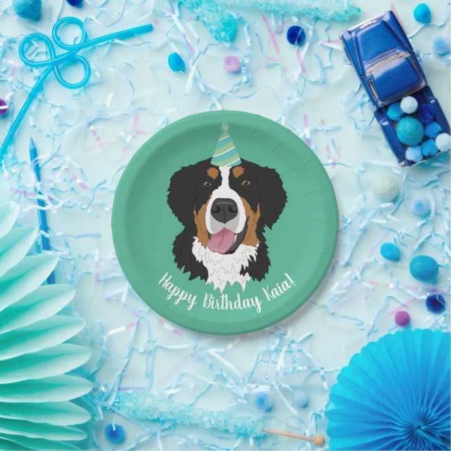 Bernese Mountain Dog Birthday Paper Plates (Party)