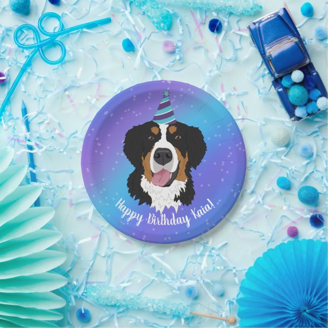 Bernese Mountain Dog Birthday  Paper Plates (Party)