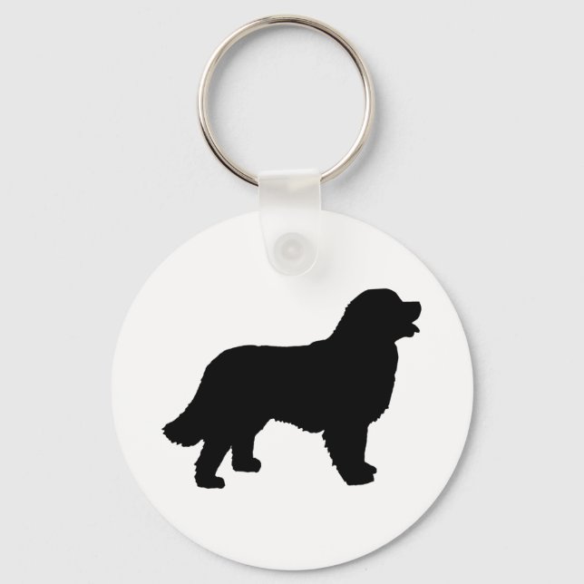 Bernese Mountain Dog (black silhouette) Keychain (Front)