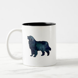 Bernese Mountain Dog Black Watercolor Two-Tone Coffee Mug