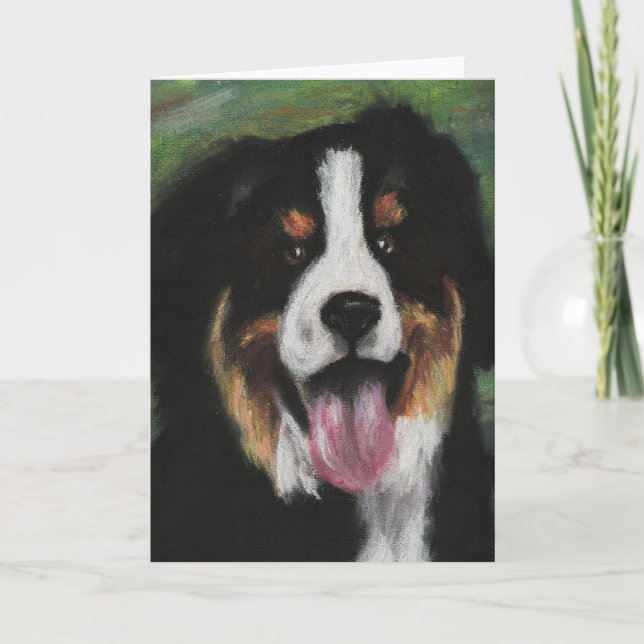 Bernese Mountain Dog Blank Card (Front)