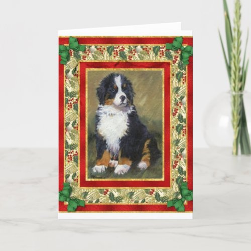 Bernese Mountain Dog Blank Christmas Card