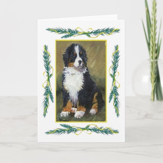 Bernese Mountain Dog Blank Christmas Card (Front)
