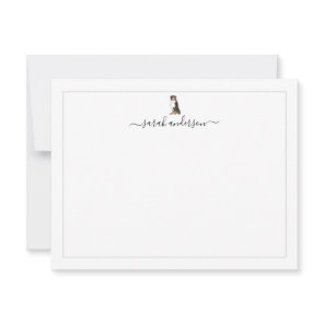 Bernese Mountain Dog Border Personalized Note Card