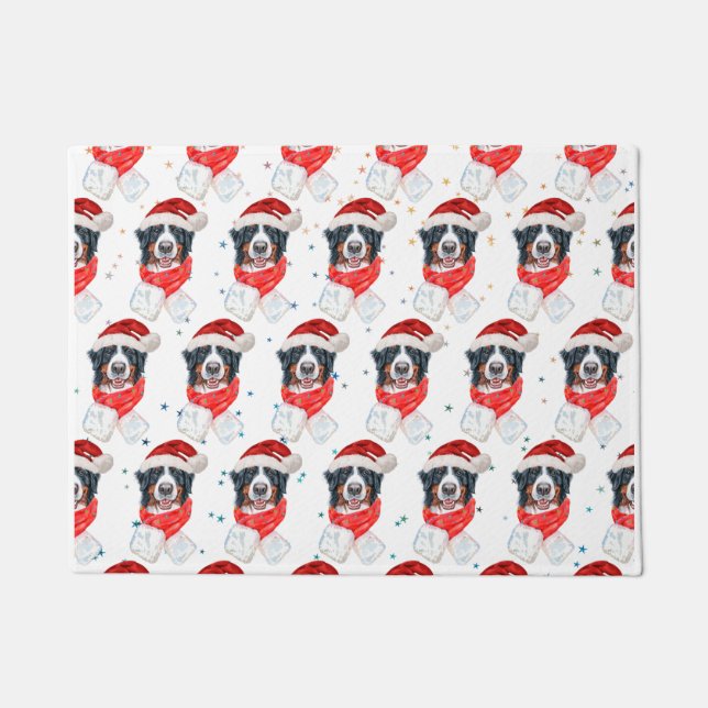 Bernese Mountain Dog Breed Christmas Doormat (Front)