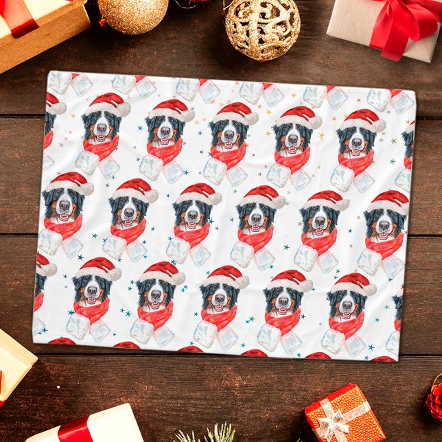 Bernese Mountain Dog Breed Christmas Fleece Blanket (Creator Uploaded)
