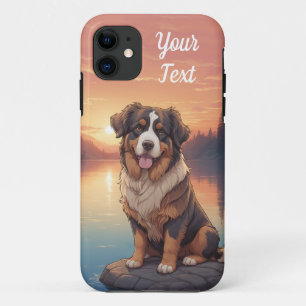 Bernese Mountain Dog by Lake iPhone 11 Case