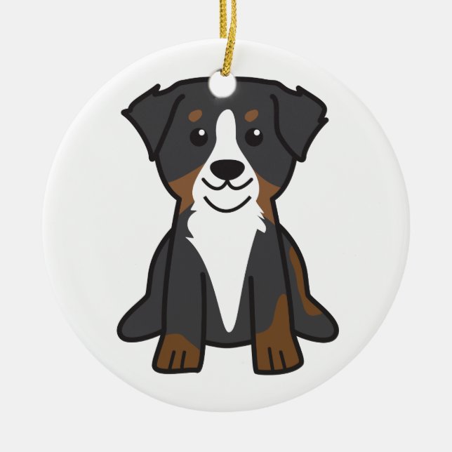 Bernese Mountain Dog Cartoon Ceramic Ornament (Front)