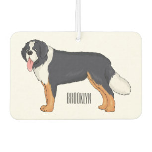 Bernese mountain dog cartoon illustration air freshener
