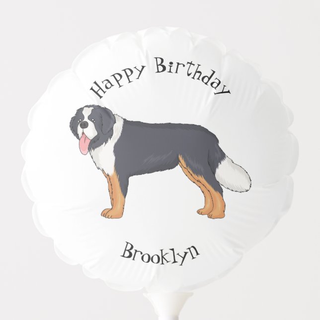 Bernese mountain dog cartoon illustration  balloon (Front)