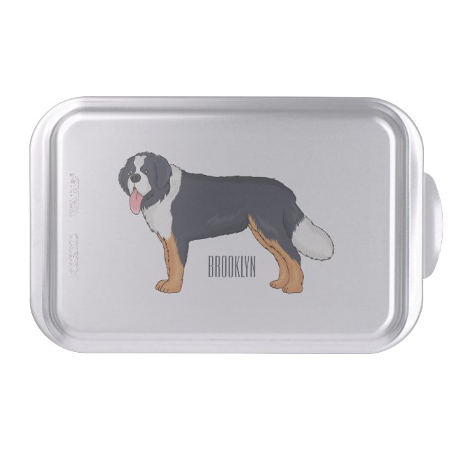 Bernese mountain dog cartoon illustration cake pan (Front)
