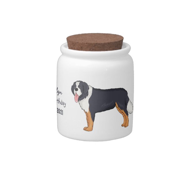 Bernese mountain dog cartoon illustration candy jar (Right)