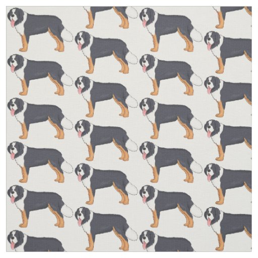 Bernese mountain dog cartoon illustration fabric