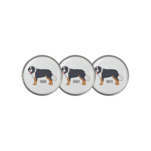 Bernese mountain dog cartoon illustration golf ball marker