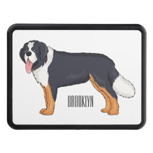 Bernese mountain dog cartoon illustration hitch cover
