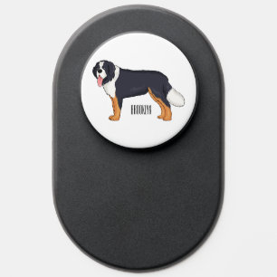 Bernese mountain dog cartoon illustration PopSocket
