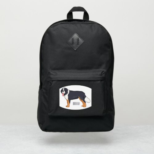 Bernese mountain dog cartoon illustration port authority backpack