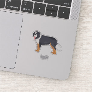 Bernese mountain dog cartoon illustration sticker