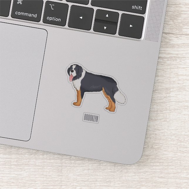 Bernese mountain dog cartoon illustration sticker (Detail)