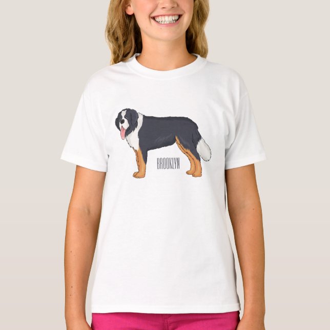 Bernese mountain dog cartoon illustration T-Shirt (Front)
