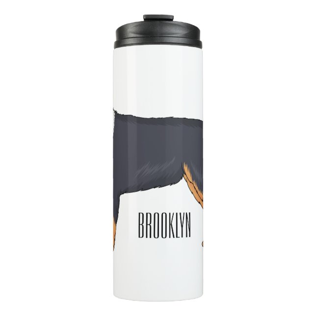 Bernese mountain dog cartoon illustration thermal tumbler (Front)