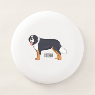 Bernese mountain dog cartoon illustration Wham-O frisbee