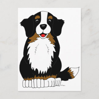 Bernese Mountain Dog Cartoon Postcard